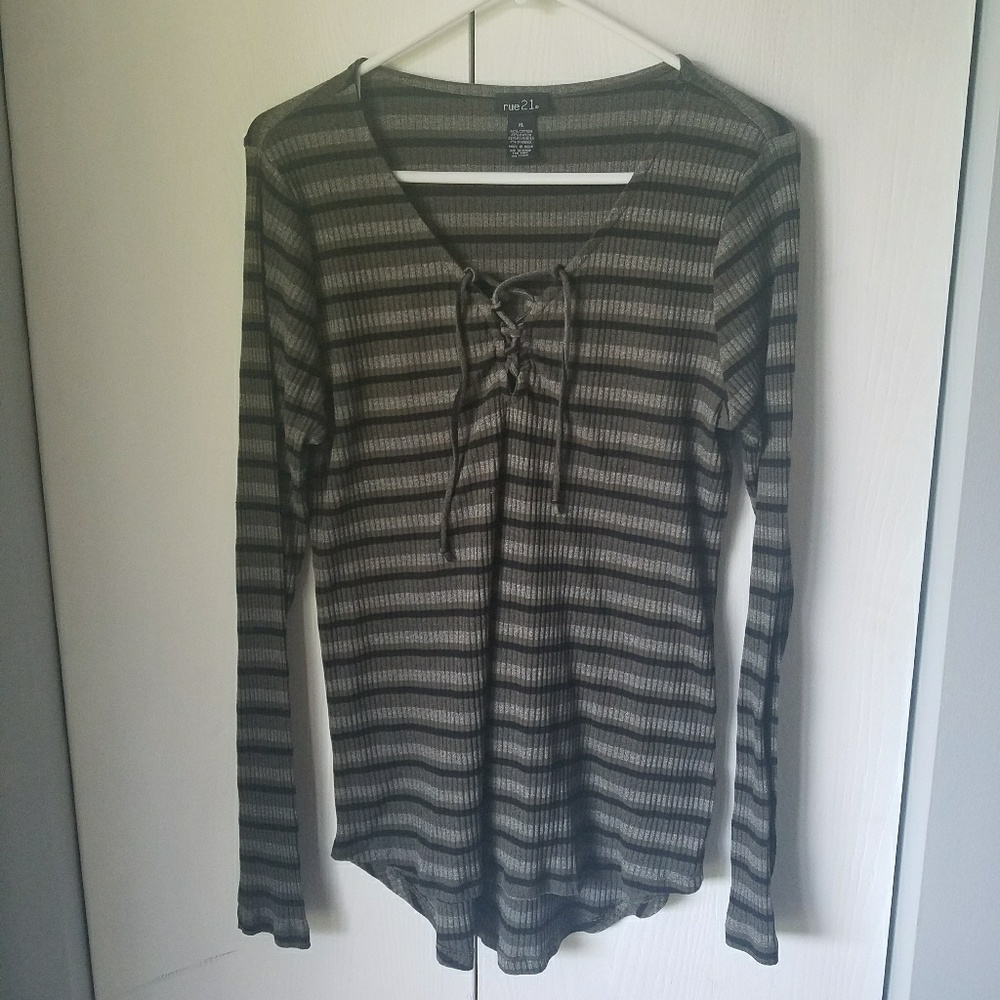 Green Striped Sweater